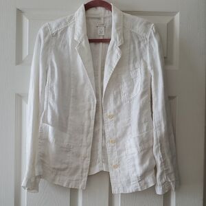 J. Crew Women's White 100% Linen Blazer